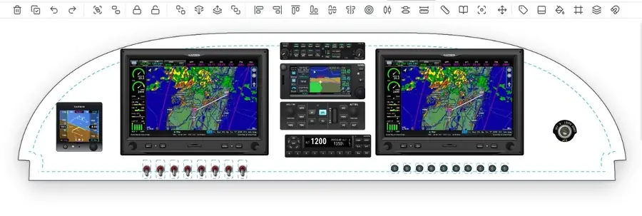 Selecting the ignition switch and clicking Center On Panel: it jumps to the middle of the panel