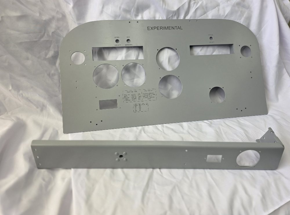 Harvard Mk IV instrument panel, cut, coated and engraved