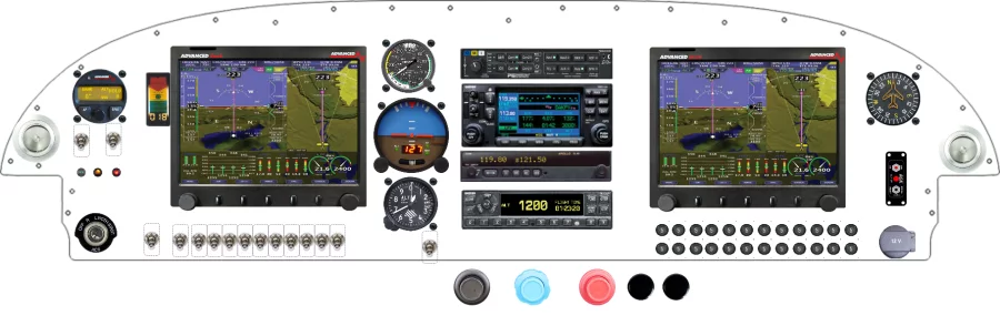 An Van's Aircraft RV-7/9 instrument panel with the Advanced Flight Systems EFIS