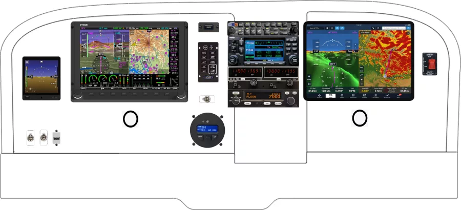A Cessna 172 instrument panel design