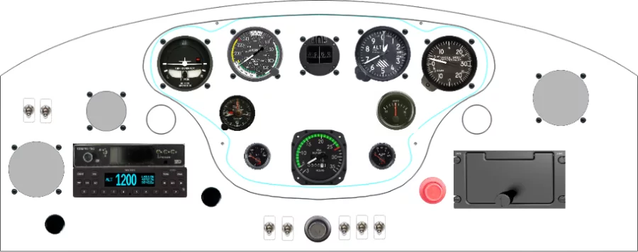 A Cessna 120 instrument panel design