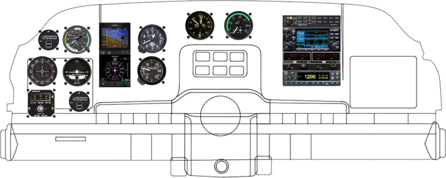 A Beechcraft Model 35 instrument panel design