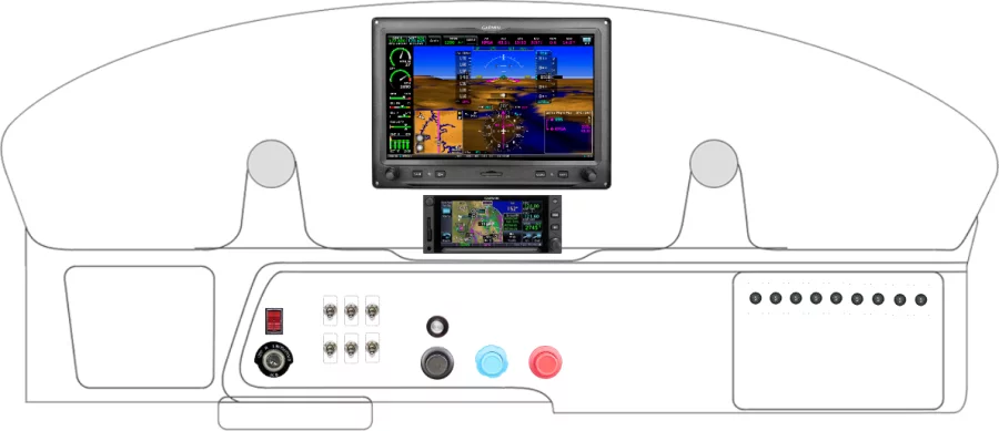 A Cessna 172 instrument panel with the Garmin G3X Touch