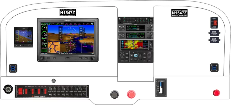 A Cessna 172 instrument panel with the Garmin G3X Touch