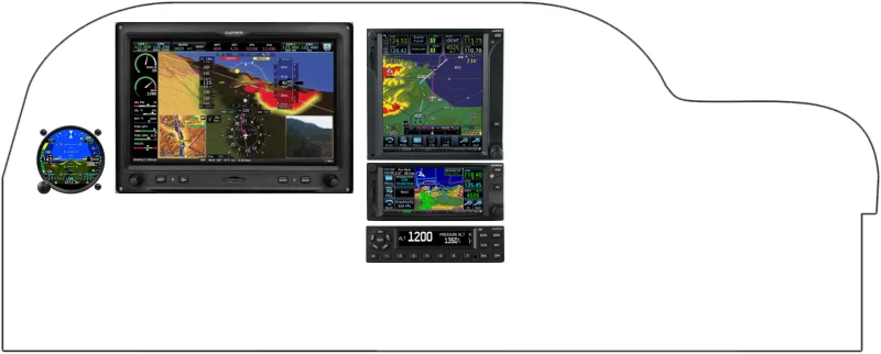 A Cessna 177 Cardinal instrument panel with the Garmin G3X Touch