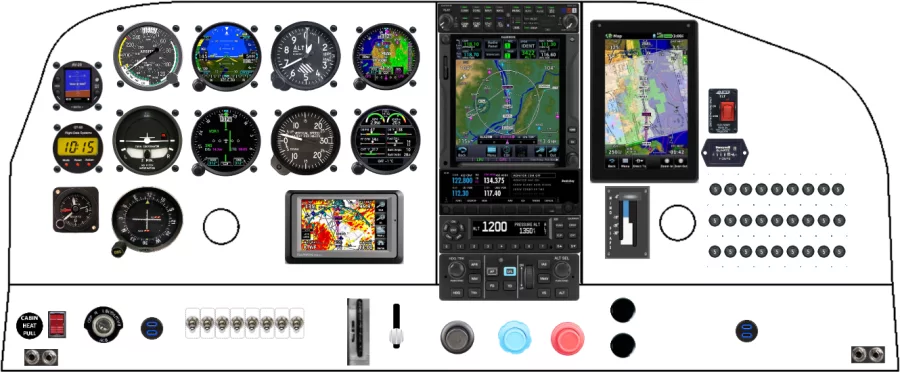 A Cessna 177 Cardinal instrument panel design
