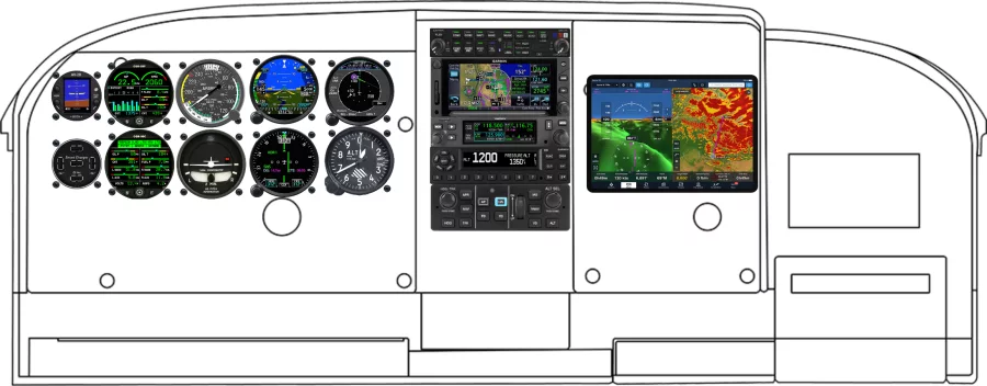 A Cessna 182J instrument panel design