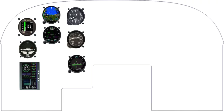A Cessna 182B/C instrument panel design
