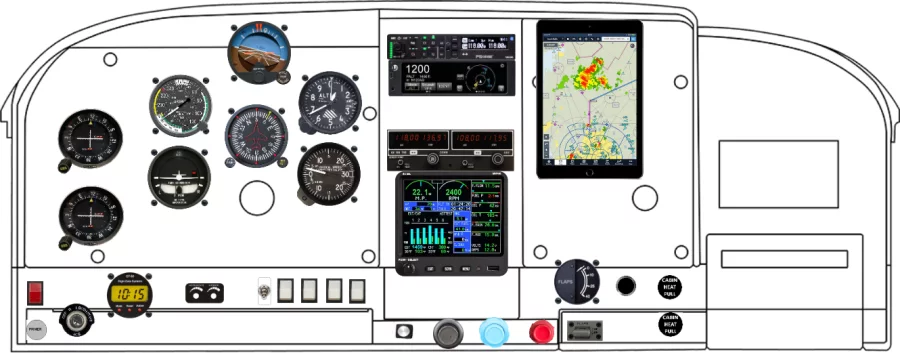 A Cessna 182J instrument panel design