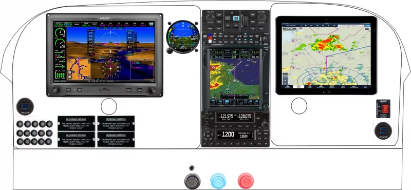 A Cessna 180 / 185 instrument panel with the Garmin G3X Touch