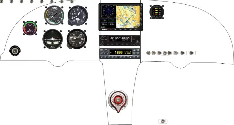 A Lancair International 235 instrument panel design