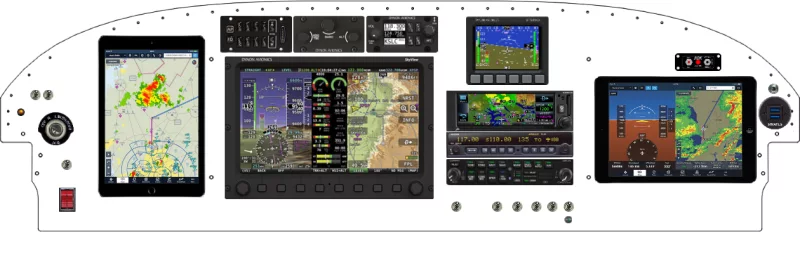 An Van's Aircraft RV-7/9 instrument panel with the Dynon D10
