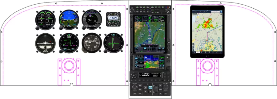 A Cessna T210N instrument panel design