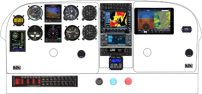 A Cessna 210 instrument panel design