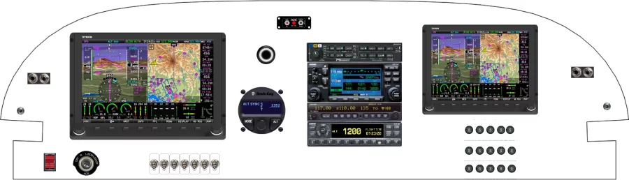 An Van's Aircraft RV-6 instrument panel with the Dynon SkyView HDX