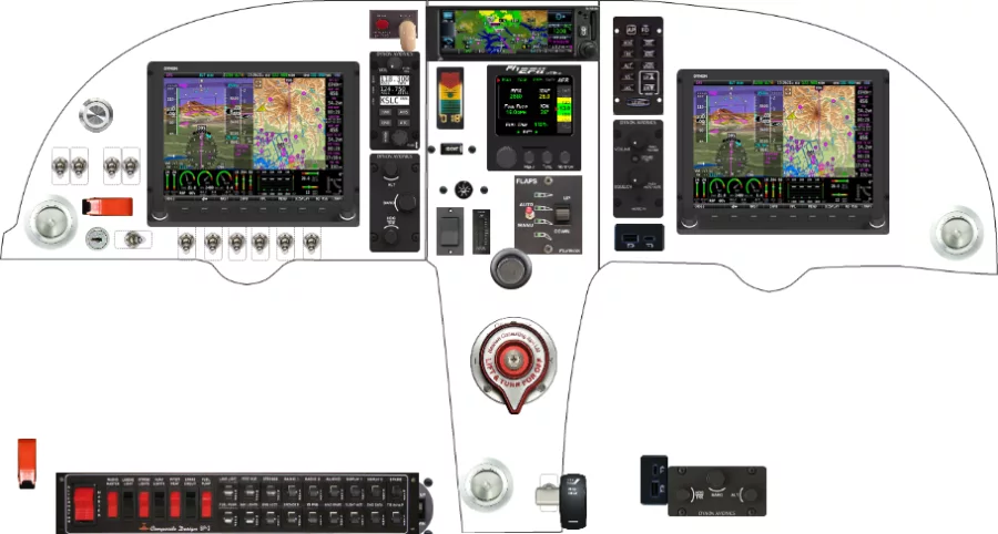 A Lancair International 235 instrument panel design
