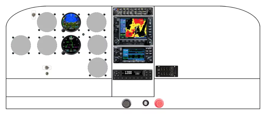 A Cessna 210L instrument panel design