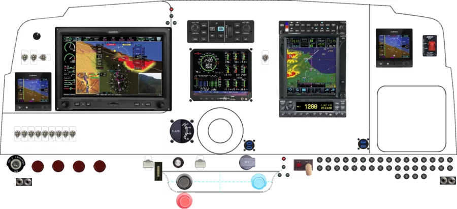 An Beechcraft A36 instrument panel with the Garmin G3X Touch
