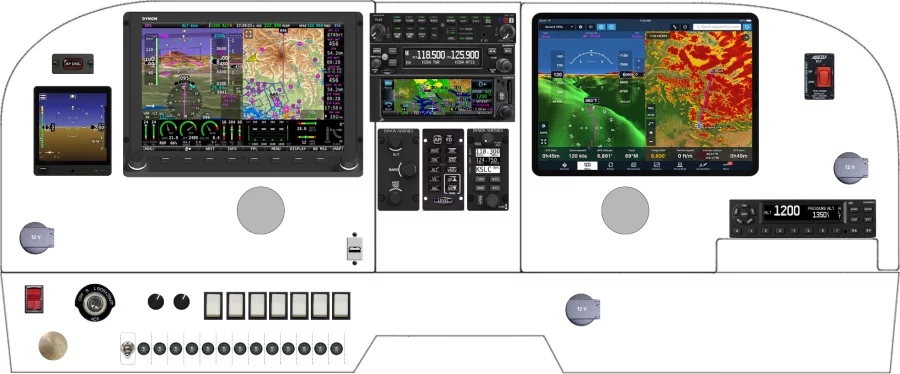 A Cessna 182P, Q, R, R182, TR182 instrument panel with the Dynon SkyView HDX