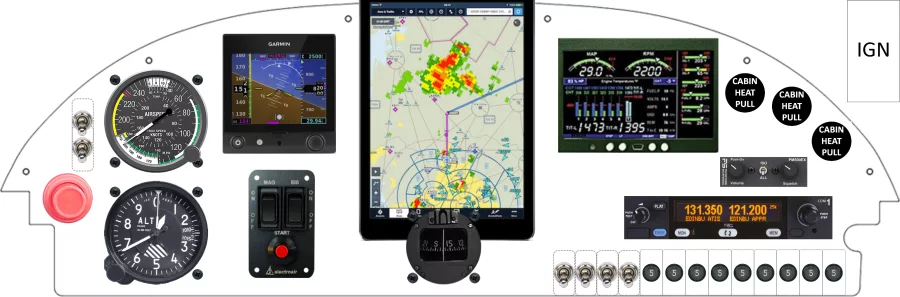 A Piper Aircraft PA-18 instrument panel design