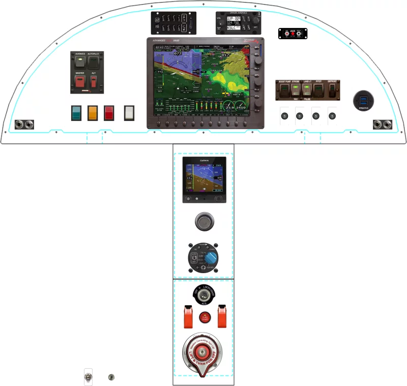 A STOL Sport Aviation STOL CH 750 instrument panel design