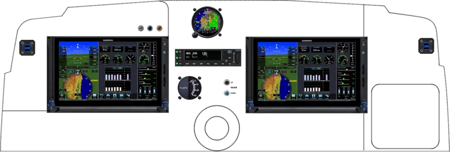 An Beechcraft A36 instrument panel design