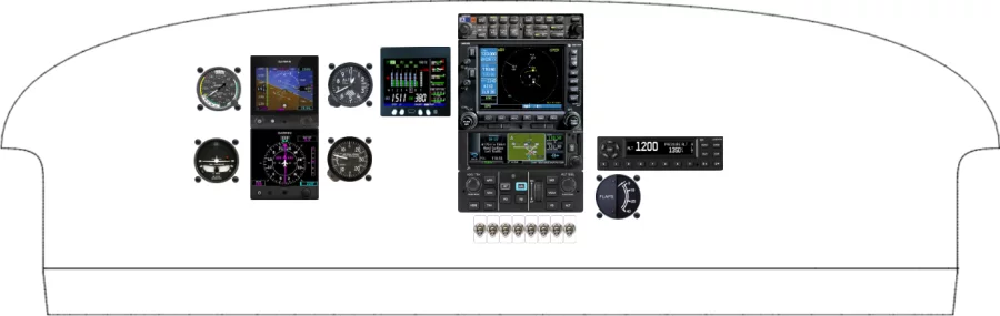A North American Rockwell 112 instrument panel design