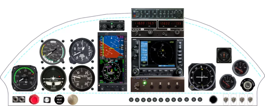 A Piper Aircraft PA-12 instrument panel design