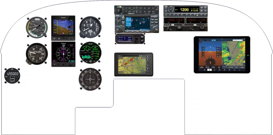 A Cessna 182B/C instrument panel design