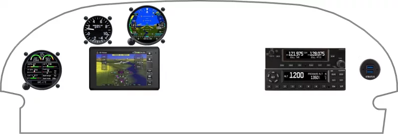 A CubCrafters Carbon Cub instrument panel design