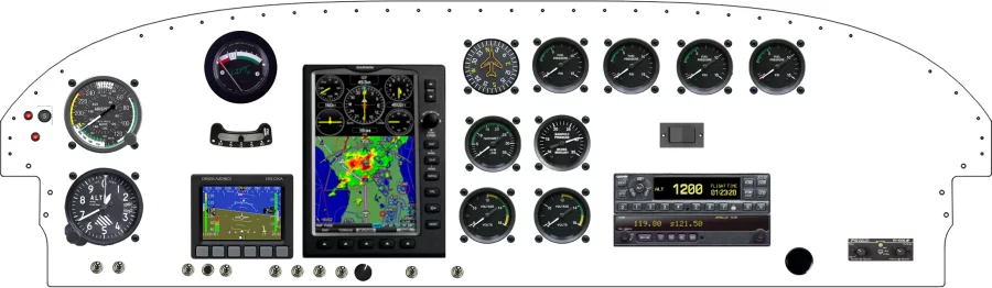 An Van's Aircraft RV-7/9 instrument panel with the Dynon D10