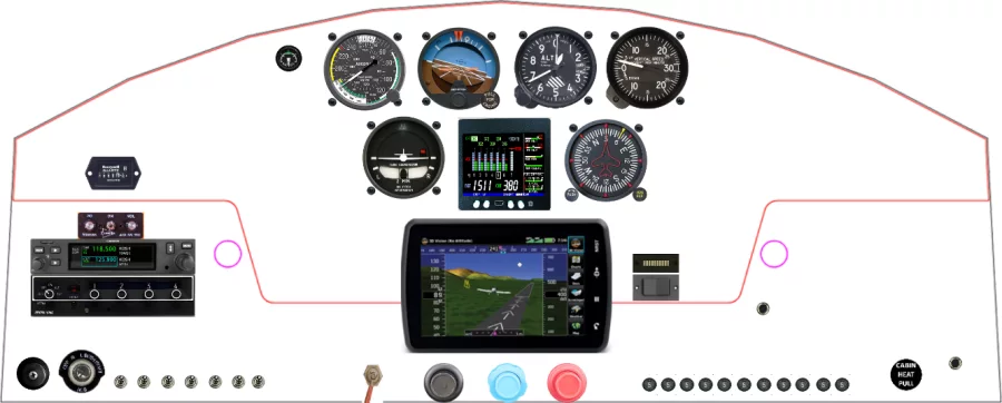 A Stinson Aircraft Company 108 instrument panel design