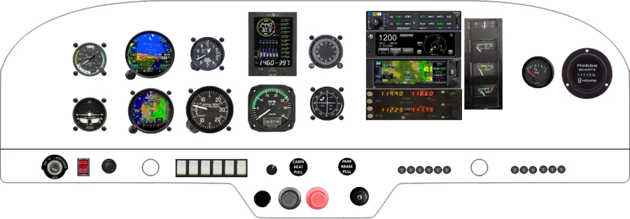 An Grumman Aviation AA-5 instrument panel design