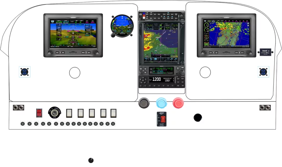 A Cessna 180 / 185 instrument panel with the Garmin G3X Touch