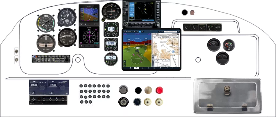 A Cessna 172A instrument panel design