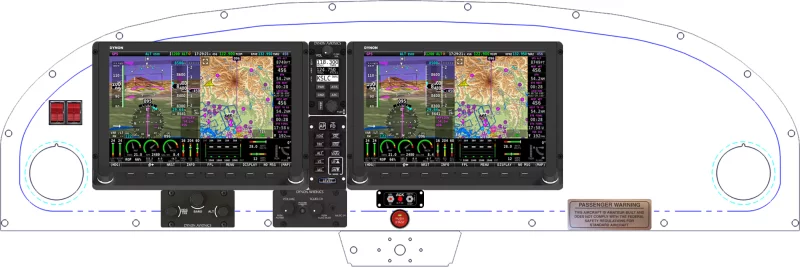 An RANS Aircraft S-20 / S-21 instrument panel with the Dynon SkyView HDX