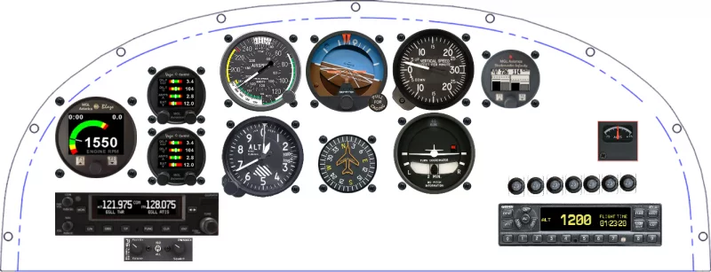 An RANS Aircraft S-7S Courier instrument panel design