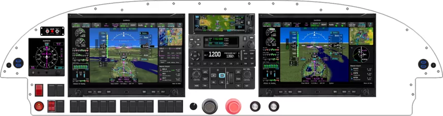 An Van's Aircraft RV-7/9 instrument panel with the Garmin Axis