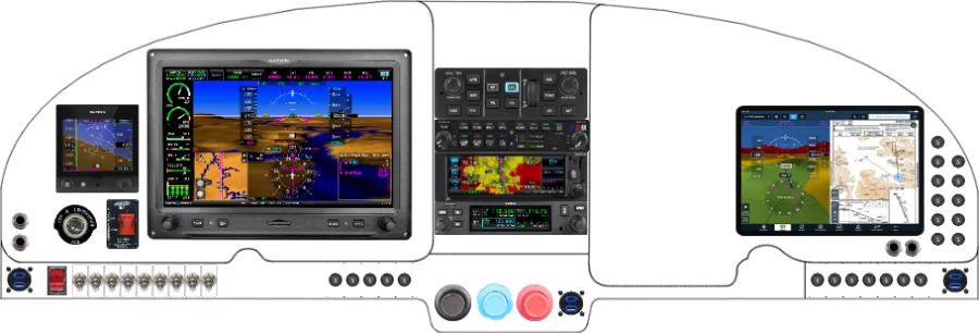 An Mooney M20C M20E M20F instrument panel with the Garmin G3X Touch
