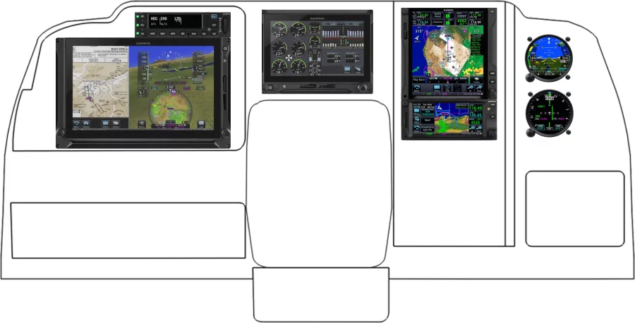 A Beechcraft Baron 55 instrument panel design