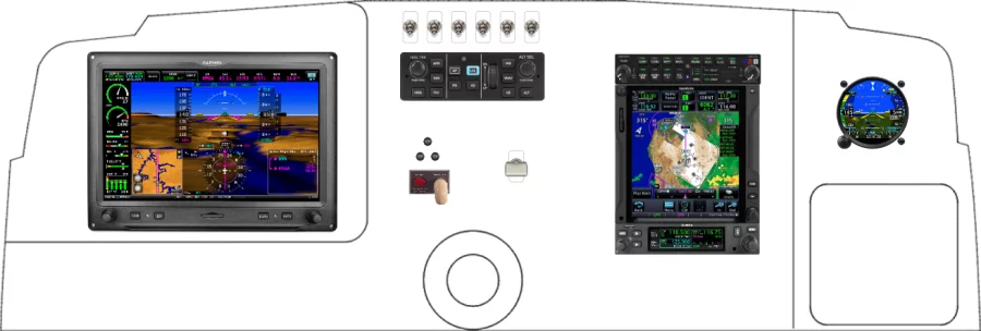 An Beechcraft A36 instrument panel with the Garmin G3X Touch