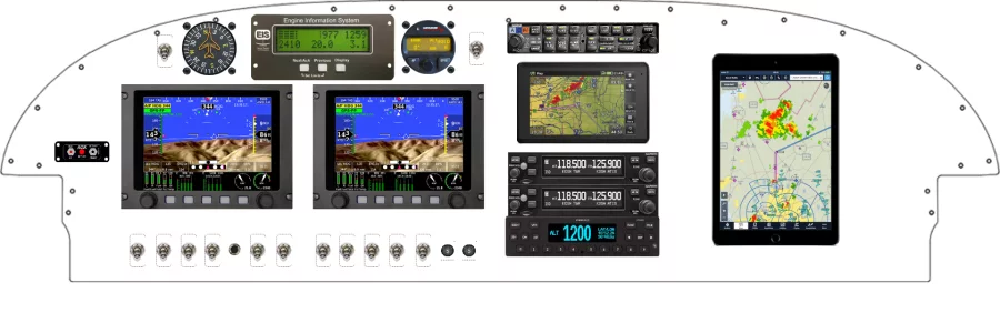 An Van's Aircraft RV-7/9 instrument panel with the GRT Horizon HX and Sport SX