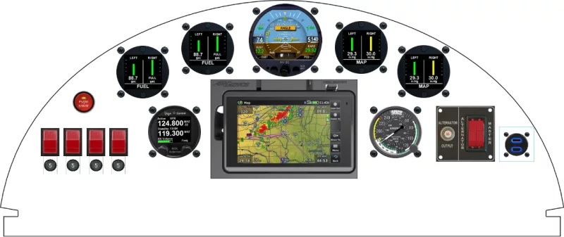An Van's Aircraft RV-3 instrument panel design