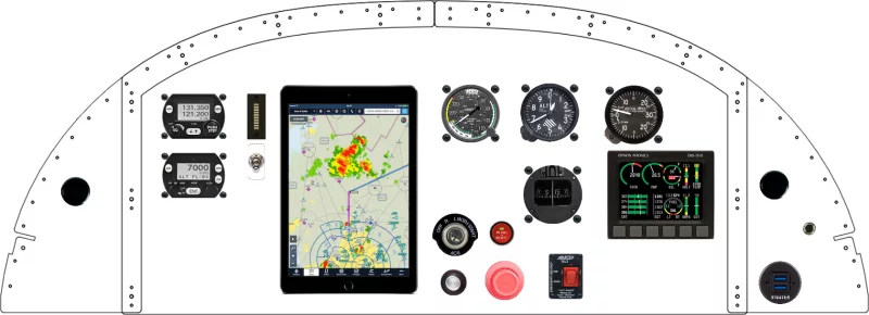 An Van's Aircraft RV-8 instrument panel with the Dynon D10