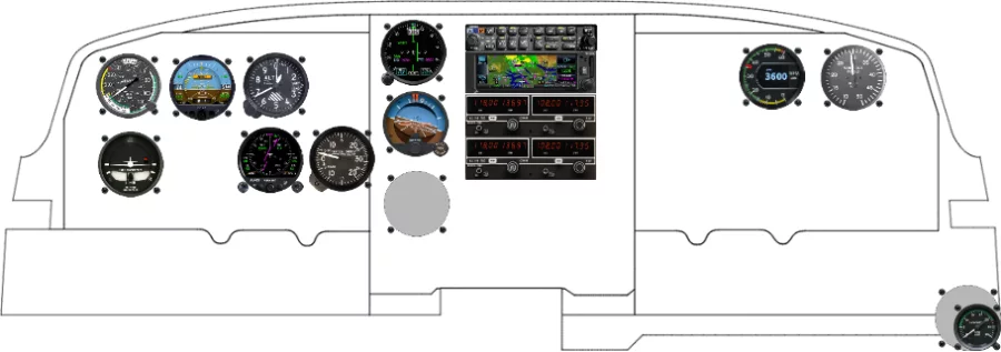 A Piper Aircraft PA-30 instrument panel design