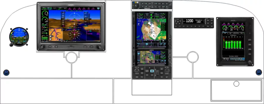 A Cessna 182S instrument panel design