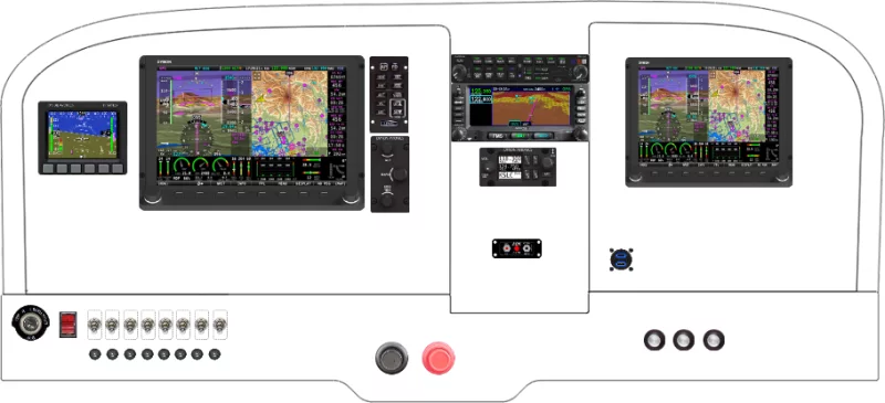 A Cessna 172 instrument panel with the Dynon SkyView HDX