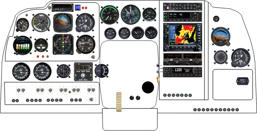 Beechcraft Baron 55 instrument panel design