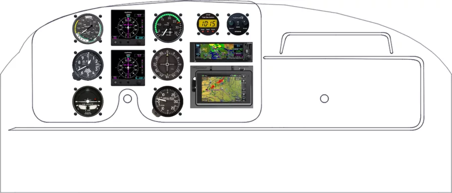 A Cessna 172A instrument panel design