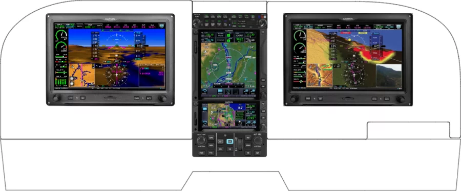 A Cessna 182P, Q, R, R182, TR182 instrument panel with the Garmin G3X Touch